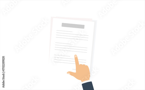 Illustrator vector file of human hand moving documents, applications with a finger gesture. High resolution picture for easy integration into business, office.