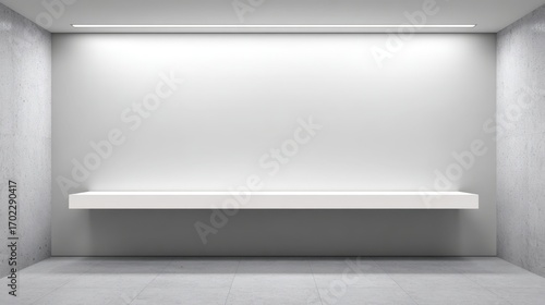 Wallpaper Mural Modern minimalist showroom interior with white shelf and lighting, perfect for product display and architectural visualization Torontodigital.ca