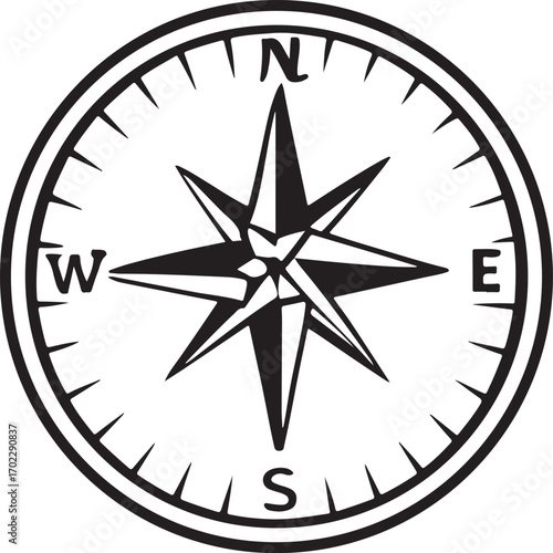 compass on white background