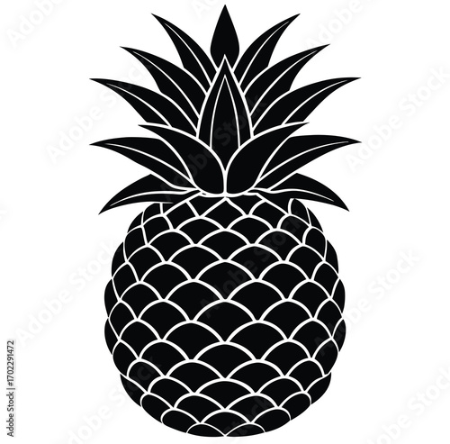 Vector illustration of a fresh, sweet, and juicy tropical pineapple