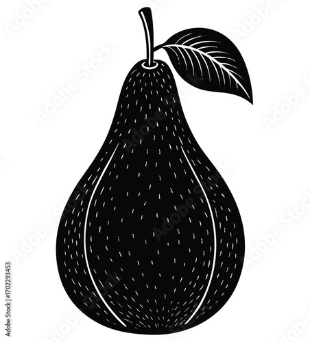 A fresh, juicy green and yellow pear isolated on a white background