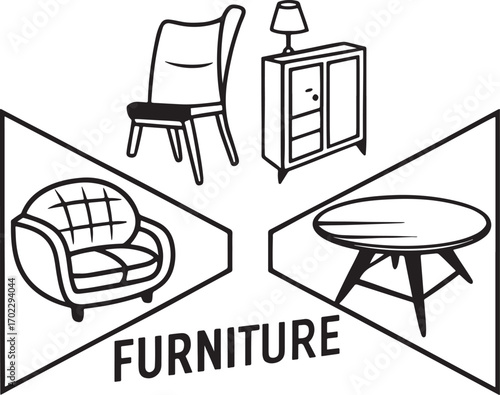 set of furniture icons
