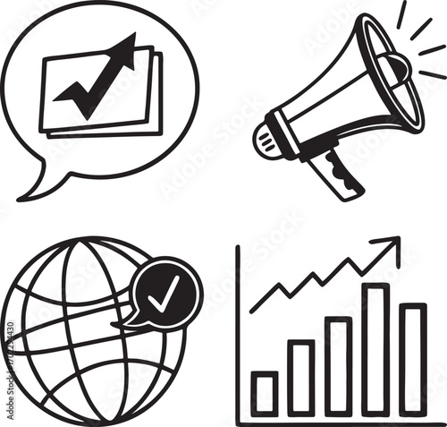 set of megaphone icons