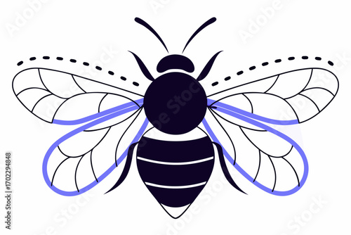 bee on white background
