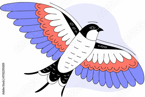 vector illustration of a flying bird