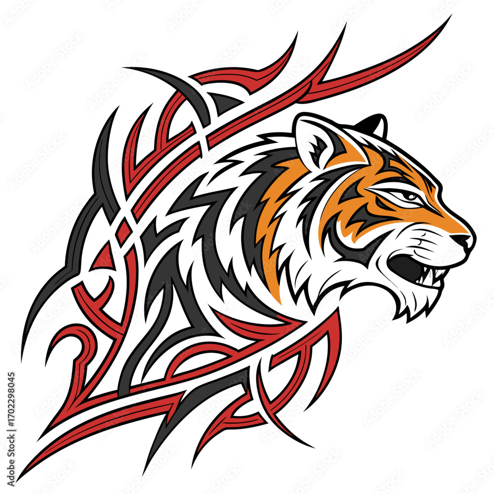 Obraz premium Tribal Tiger Illustration
