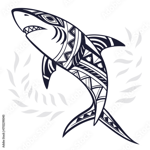 Tribal Shark Illustration