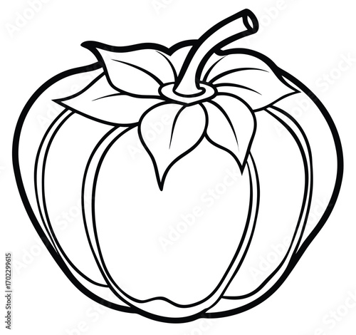 Fresh pumpkin and apple vector illustrations, isolated on a white background, capture the essence of autumn food and healthy seasonal decoration