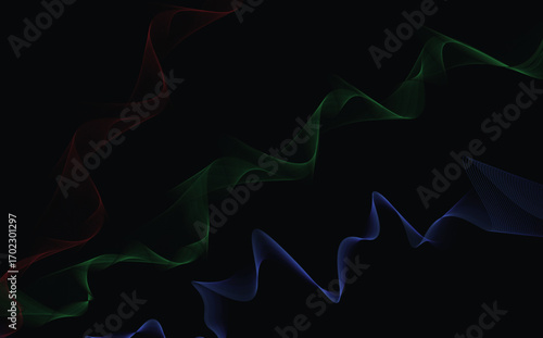 Creative abstract wave design with floating colorful curves and blended gradient tones.