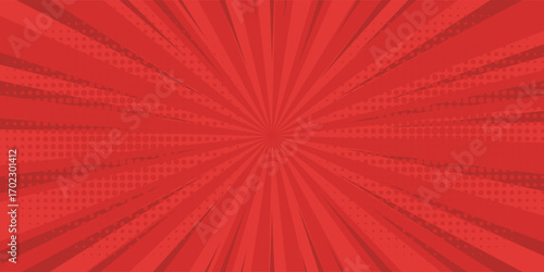 Vintage pop art red background. Banner vector illustration