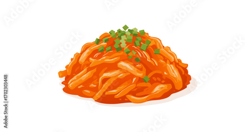 Colorful Pile of Spicy Noodles.