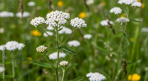 White Flowers in a Meadow.