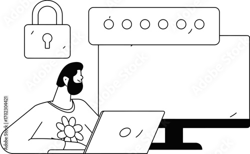 Stay secure online with password protection for your computer, protect your personal data with a strong password, keep your information safe from cyberattacks with secure login