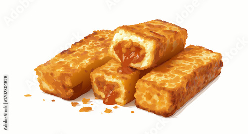 Crispy Caramel Filled Bread Sticks.