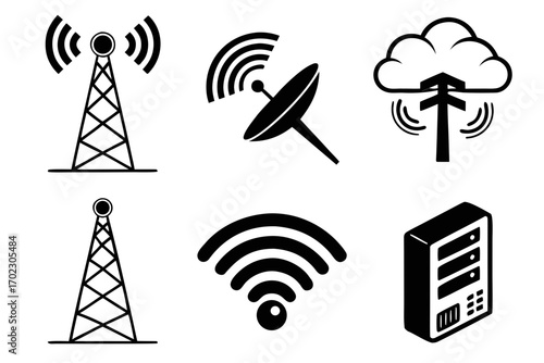 Collection of communication and technology icons