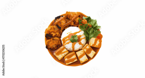 Delicious Asian Cuisine Plate.