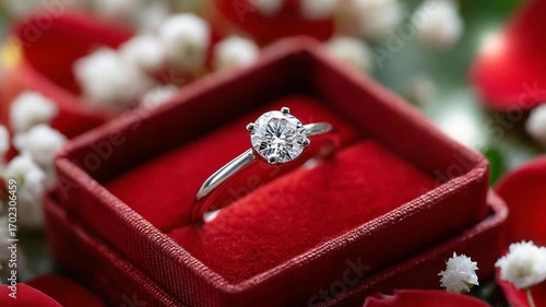 Natural daylight softly illuminates a velvet ring box for elegant product and lifestyle placements Video 4K UHD 60fps