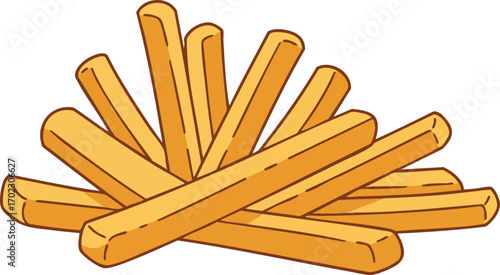 french fries isolated on white background