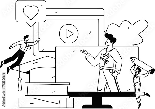 Online learning platform with interactive lessons and engaging video content, fostering a collaborative educational experience for students and educators, designed for modern digital classrooms