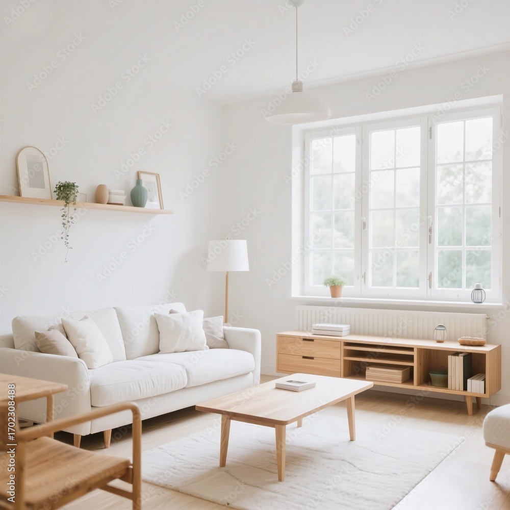 Obraz premium Modern Minimalist Living Room Interior Design