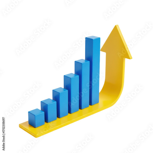 3d growth bar chart with upward arrow isolated on transparent background Free Download 3d growth bar chart with upward arrow isolated on transparent background - GFXLoad