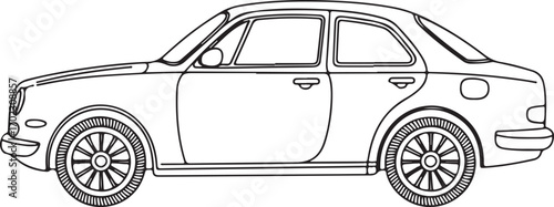 Hand drawn car illustration
 vector illustration on white background
