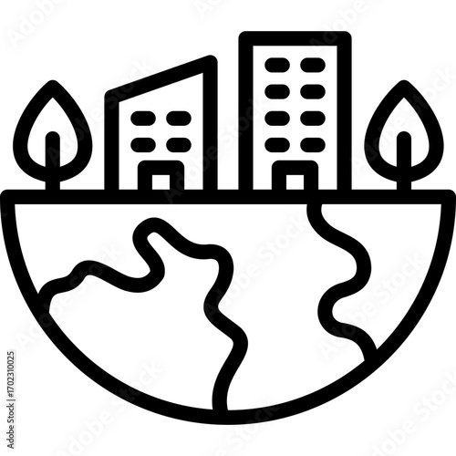environmental icon illustration design with outline