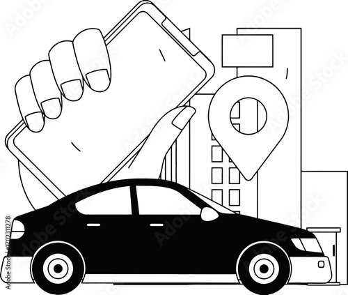 Seamlessly book your ride with a tap on your smartphone, locating your destination instantly with a stylish car ready for adventure.
