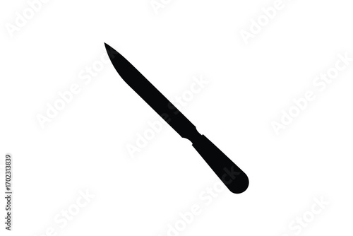 a sharp knife with sleek handle design silhouette