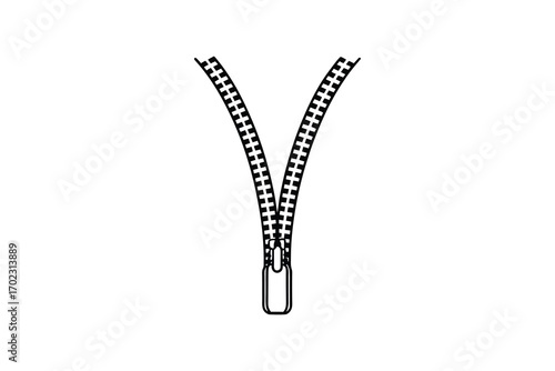 a zipper design with intricate patterns and bold lines silhouette