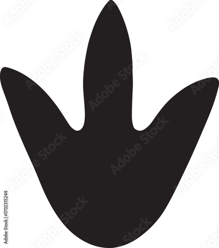 Dino footprint icon silhouette, prehistoric vector perfect for educational and fossil designs.