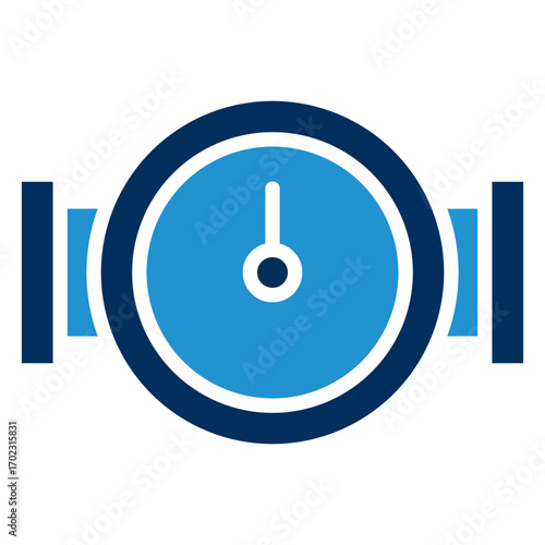 Water Meter Blue Color Icon
