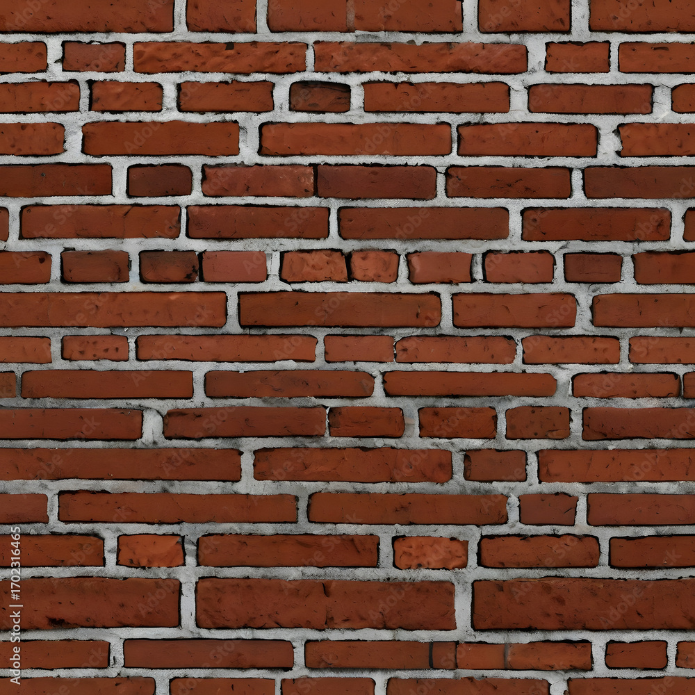 Obraz premium A detailed close-up view of an aged brick wall showcasing a textural grid pattern and warm earthy tones, perfect for evoking a sense of history, strength, and enduring craftsmanship.