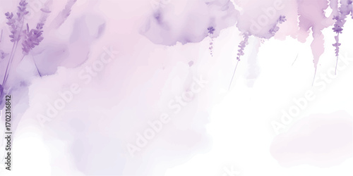 Hand-Painted Lavender Watercolor Wash Background with Light Purple Ink Texture for Feminine Invitations, Branding, Elegant Posters, and Minimalist Digital Templates