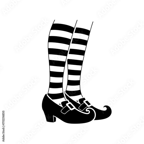 Striped Socks and Shoes, Enchanted Setting, Illustration, Playful Viewpoint