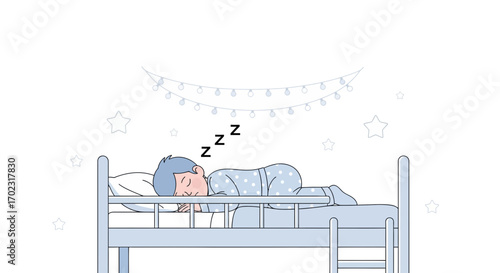 Peaceful Slumber: A  Child's Dreamy Nap,  Resting  Comfortably in Bed