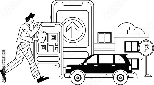 Effortless parking payments with modern mobile app convenience, scan and go technology for stress free urban experiences, streamline your commute in a smart city setting today