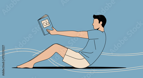 Serene Reader Enjoying Literature And Gaining Knowledge While Relaxing In Position Of Comfort.