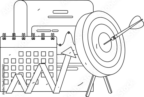 Achieve business goals with strategic planning and targeted marketing, track progress, and celebrate success, a modern, minimalist design for business and marketing materials