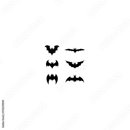 Halloween bats set vector illustration  