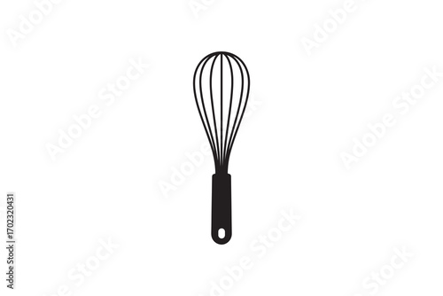 Kitchen Whisk Silhouette Vector Minimalist Cooking Tool Silhouette