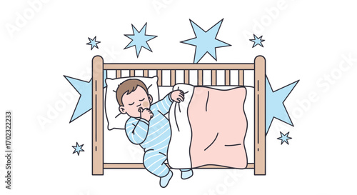 Sweet Dreams Portrayed: A Baby In His Crib, Wrapped In A Soothing Respite