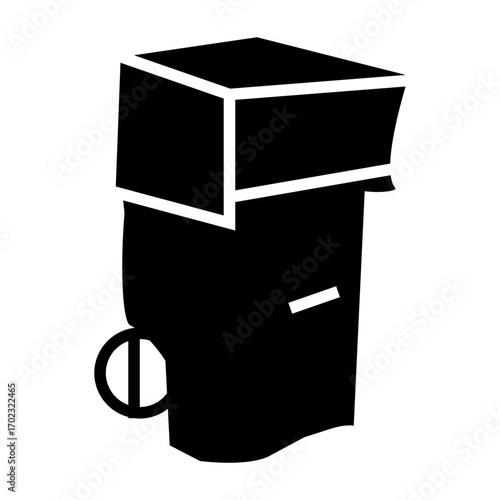trash bin with recycle symbol