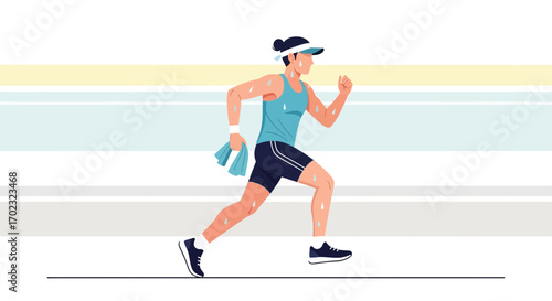 The Athlete's Energetic Sprint During A Training Session In The Great Outdoors