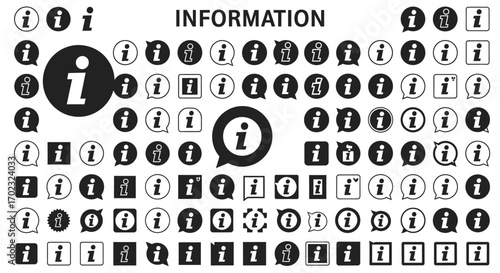 Collection of Information Symbols and Icons for Various Applications