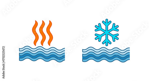 Visualizing the stark contrast between hot and cold temperatures affecting water surfaces a simple yet effective way to demonstrate thermal states