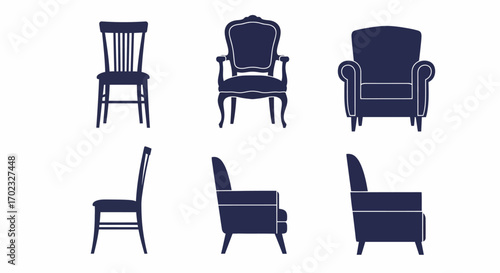 A Collection of Elegant Antique Chairs Showcasing Classic Furniture Design Styles and Timeless Appeal for Home Decor Ideas