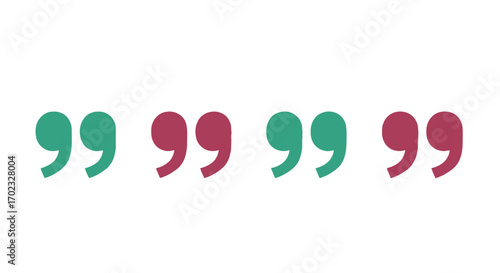 Colorful quotation marks representing different voices and ideas in communication and writing