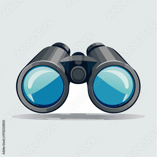 Illustration of Binoculars: A Detailed Depiction on a Light Gray Background for Visual Exploration