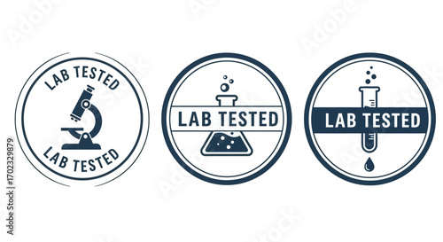 Scientific Laboratory Testing Quality Assurance Seals Indicating Verified Product Safety and Efficacy Through Rigorous Examination Procedures